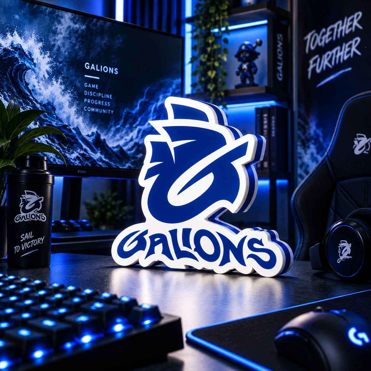 Lampe LED Galions RGB – Logo Esport Français