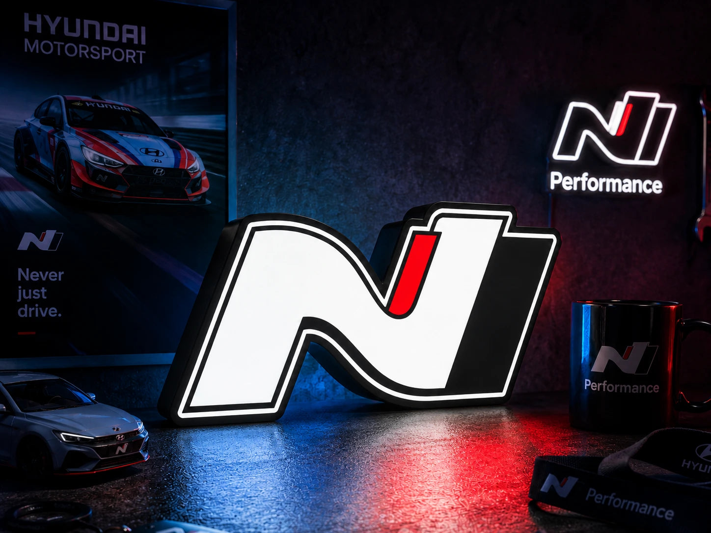 Lampe LED Hyundai N Collector – Déco automobile racing & performance LampeGeek