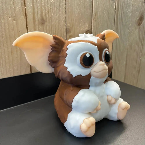 Figurine Gizmo 3D de LampeGeek, créature culte style Mogwaï, détaillée avec expression mignonne et texture réaliste.