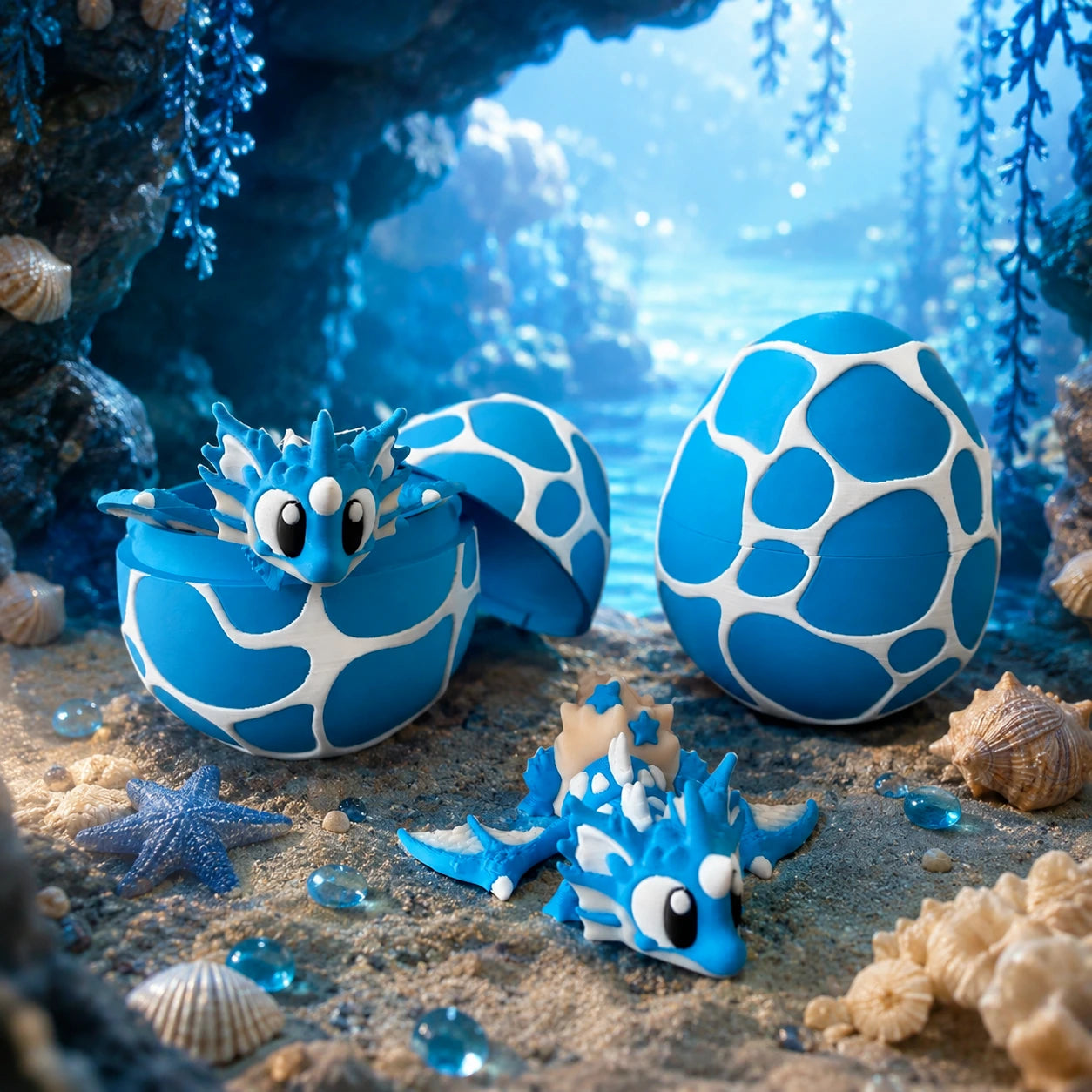 Œuf Dragon des Mers Nérys avec bébé dragon articulé