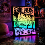 Lampe LED RGB One Piece Lightbox manga, design coloré et lumineux, idéale pour collectionneurs et fans de manga.