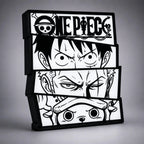 Lampe LED RGB Lightbox manga One Piece Geek, illuminant avec design de personnages de manga, pour collectionneurs et fans.