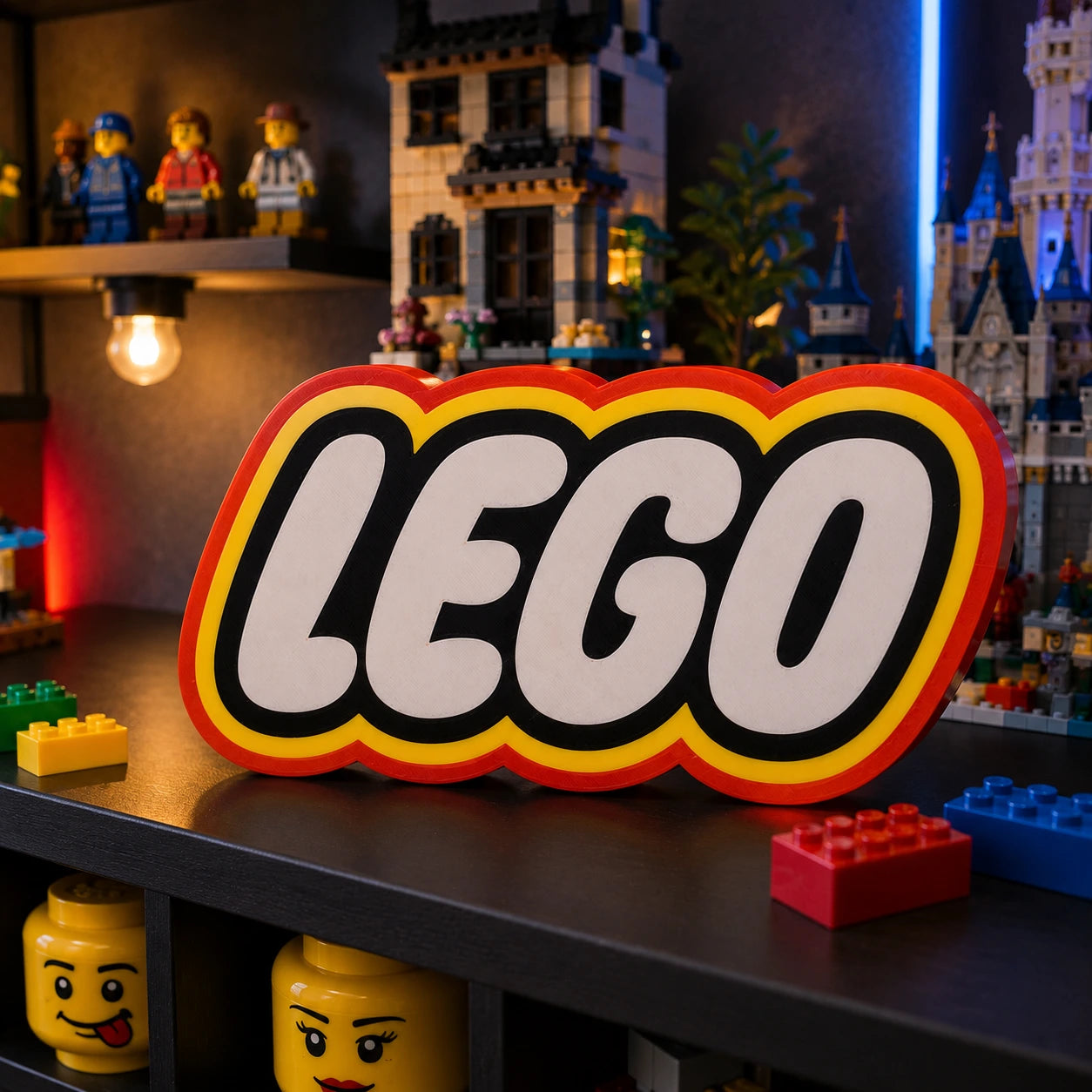 Plaque 3D LEGO – Décoration colorée 22 cm