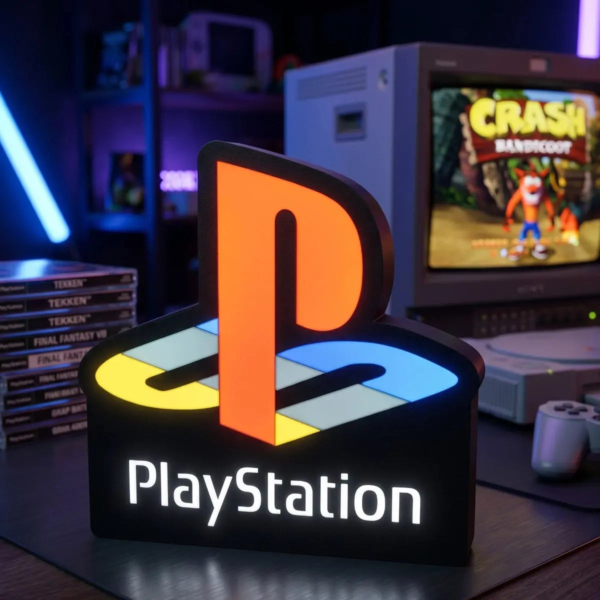 Lampe LED PlayStation Retro Premium RGB LampeGeek