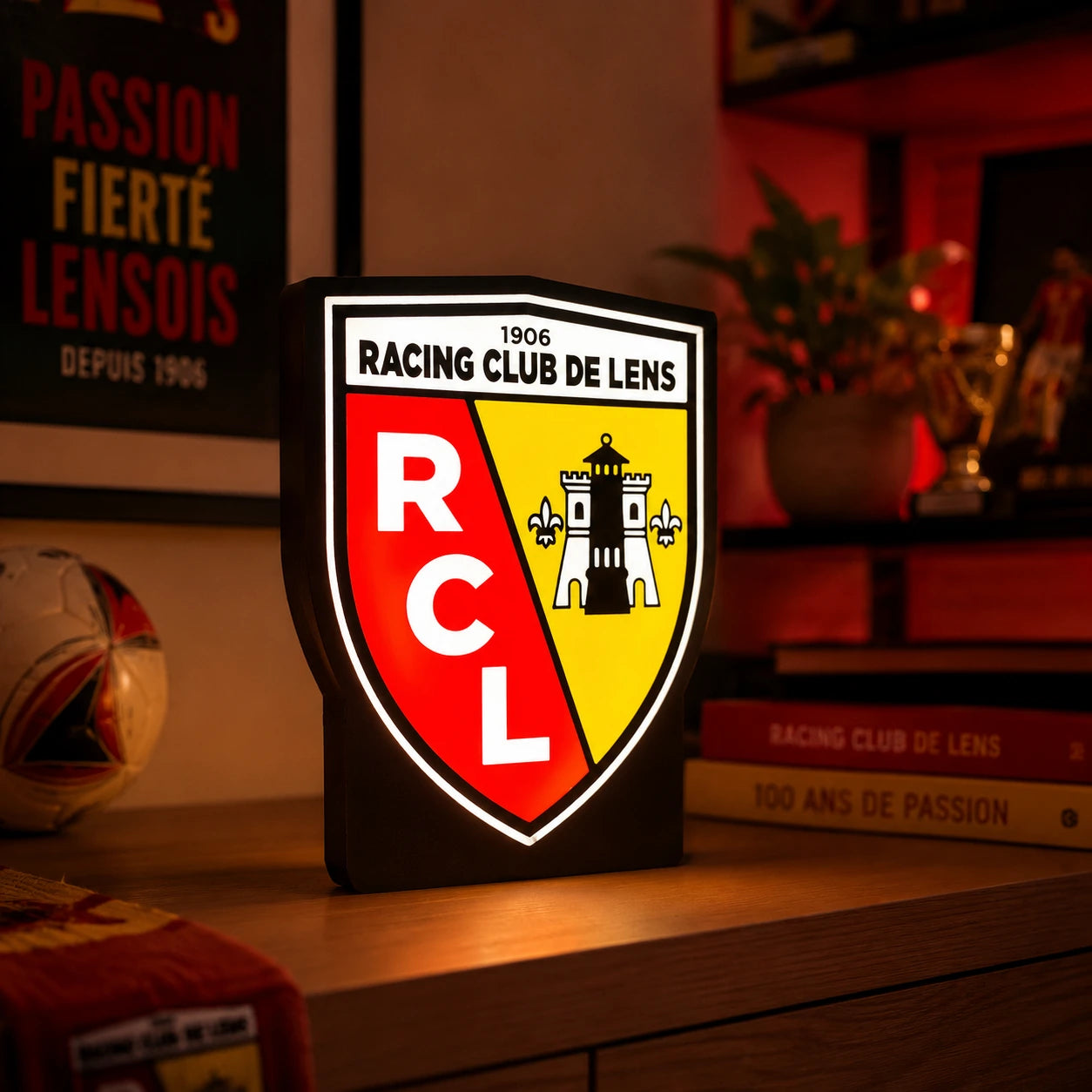 Lampe LED Racing Club de Lens Collector – Déco football & supporter LampeGeek