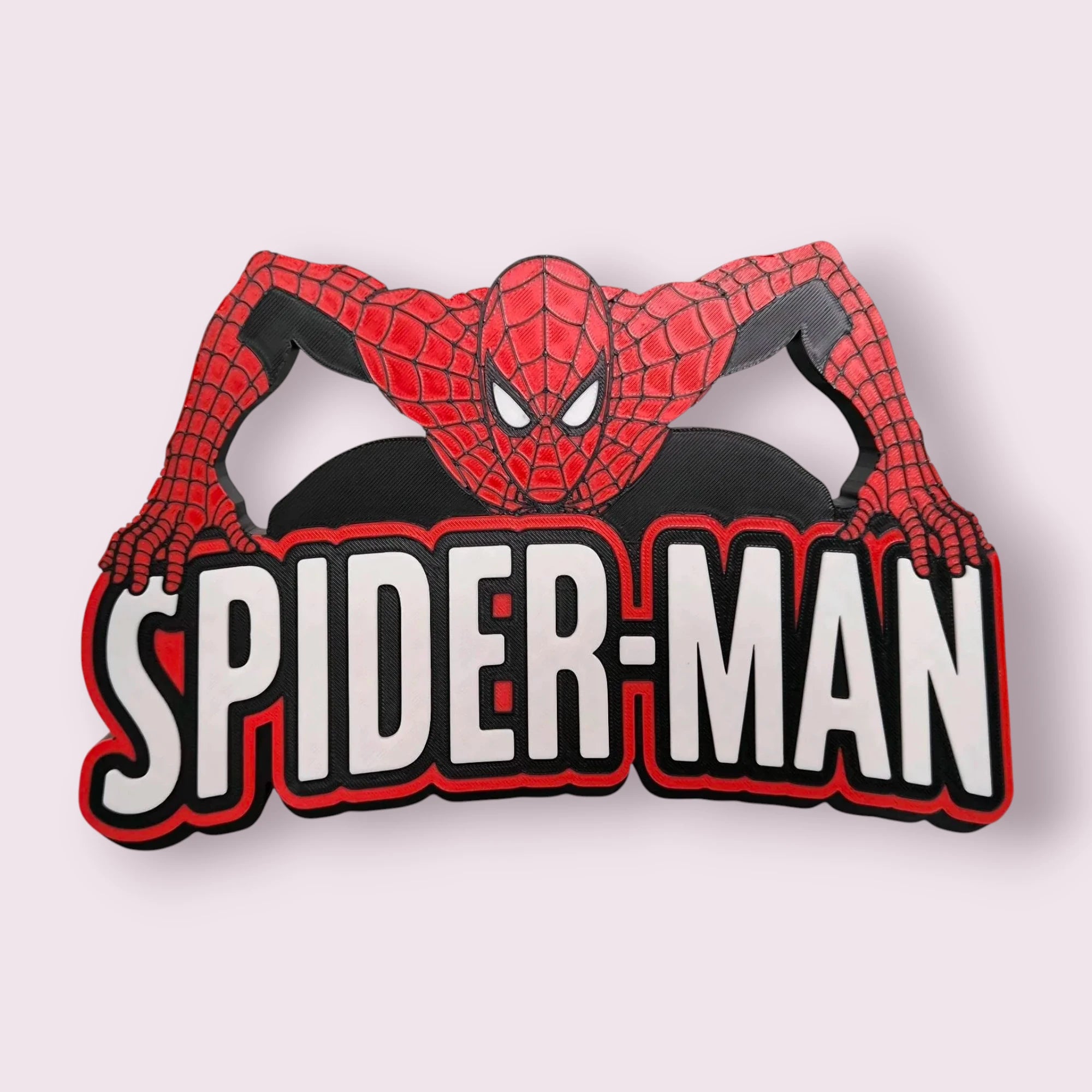 Plaque 3D Spider-Man – Décoration geek rouge, noire et blanche