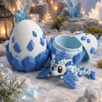 Auralys – Œuf de dragon givré avec bébé dragon articulé - LampeGeek
