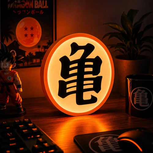 Lampe LED Dragon Ball symbole Tortue Géniale RGB de LampeGeek, lumière colorée et design de la célèbre série animée.