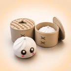 Dumpling Kawaii – Figurine food cute avec boîte vapeur - LampeGeek