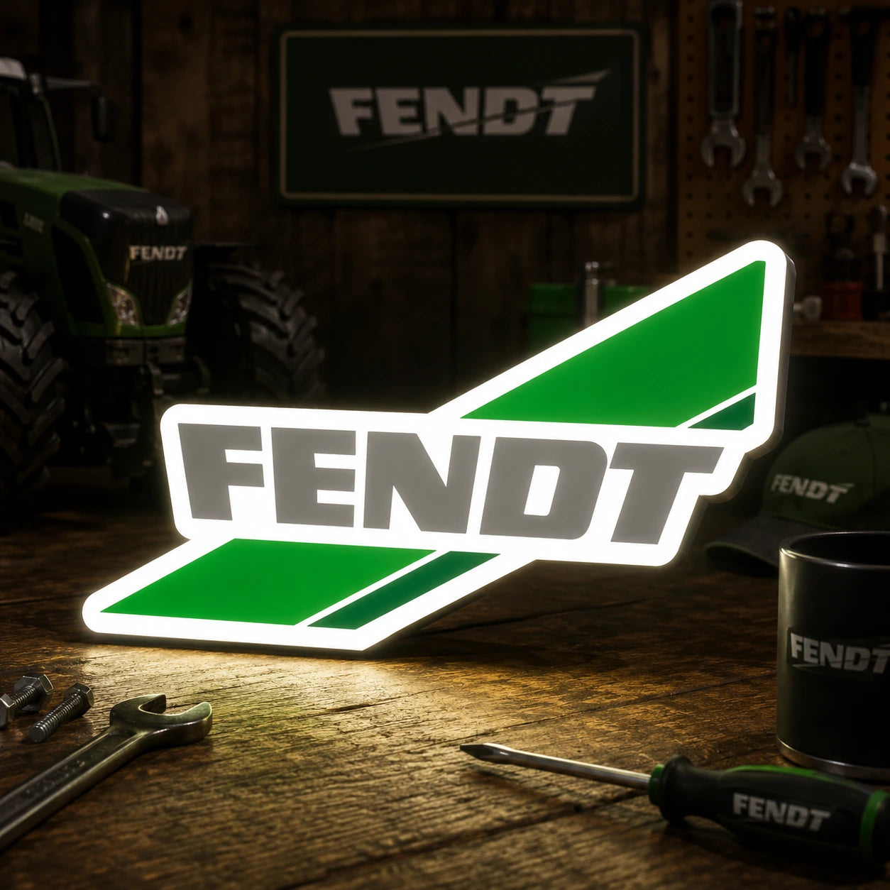Lampe LED Fendt Collector – Déco agricole & tracteur lumineuse LampeGeek