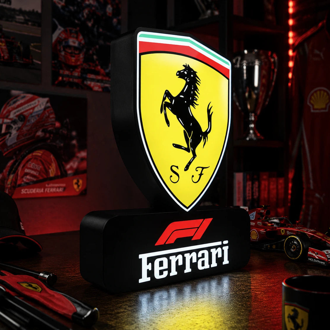 Lampe LED Ferrari F1 Collector – Déco automobile racing & motorsport LampeGeek