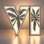 Lampe LED GTA 6 RGB – Logo VI avec Palmiers - LampeGeek