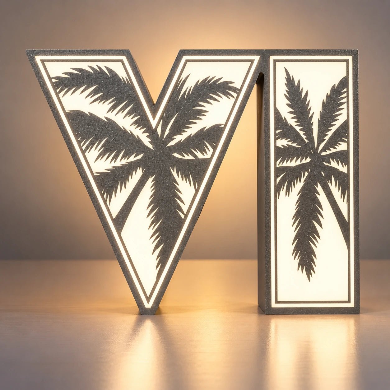 Lampe LED GTA 6 RGB – Logo VI avec Palmiers - LampeGeek