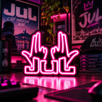 Lampe LED JUL – Logo Rose Néon - LampeGeek