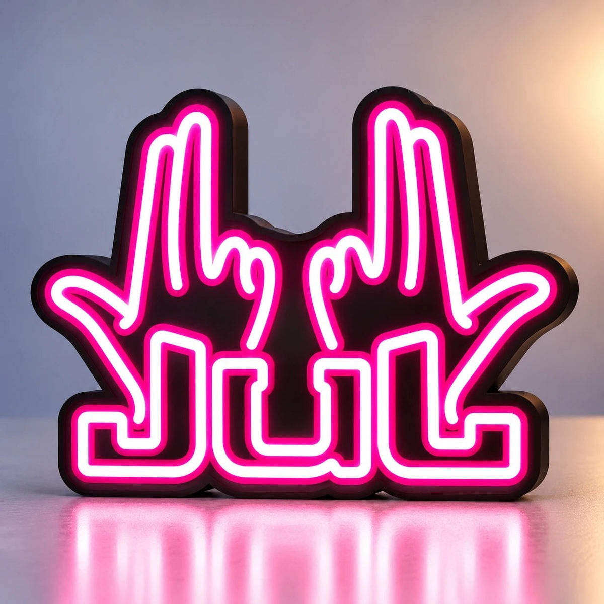 Lampe LED JUL – Logo Rose Néon - LampeGeek