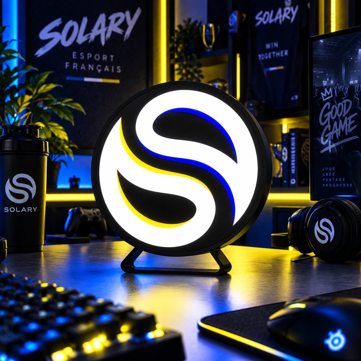 Lampe LED Solary RGB – Logo Esport Français - LampeGeek