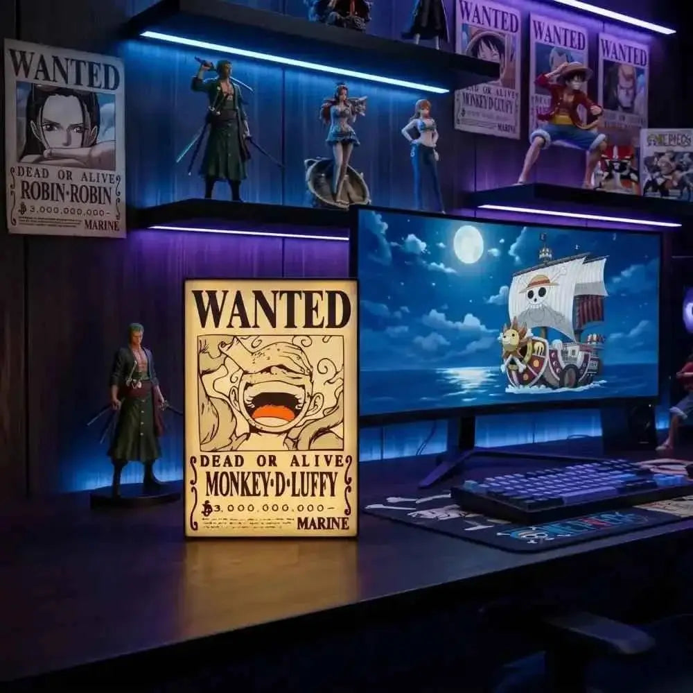 Lampe LED Wanted Luffy One Piece RGB