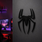 Logo Spider-Man 3D – Décoration murale noire - LampeGeek
