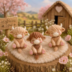 Molly – Figurine Vache Highland Kawaii Articulée - LampeGeek