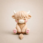 Molly – Figurine Vache Highland Kawaii Articulée - LampeGeek