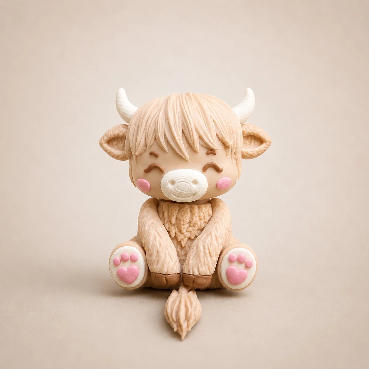Molly – Figurine Vache Highland Kawaii Articulée - LampeGeek