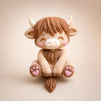 Molly – Figurine Vache Highland Kawaii Articulée - LampeGeek