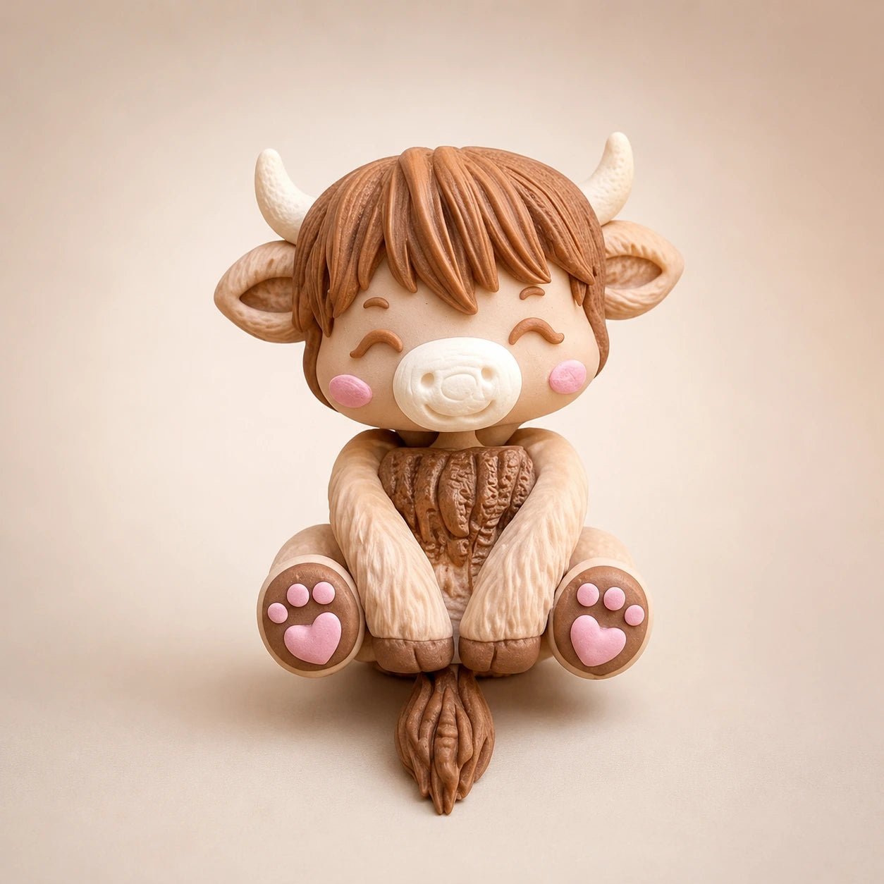 Molly – Figurine Vache Highland Kawaii Articulée - LampeGeek