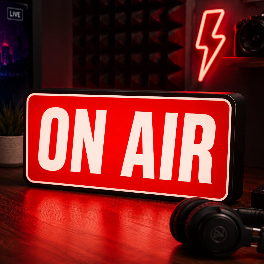 Lampe LED ON AIR Collector – Déco studio, streaming & gaming lumineuse LampeGeek