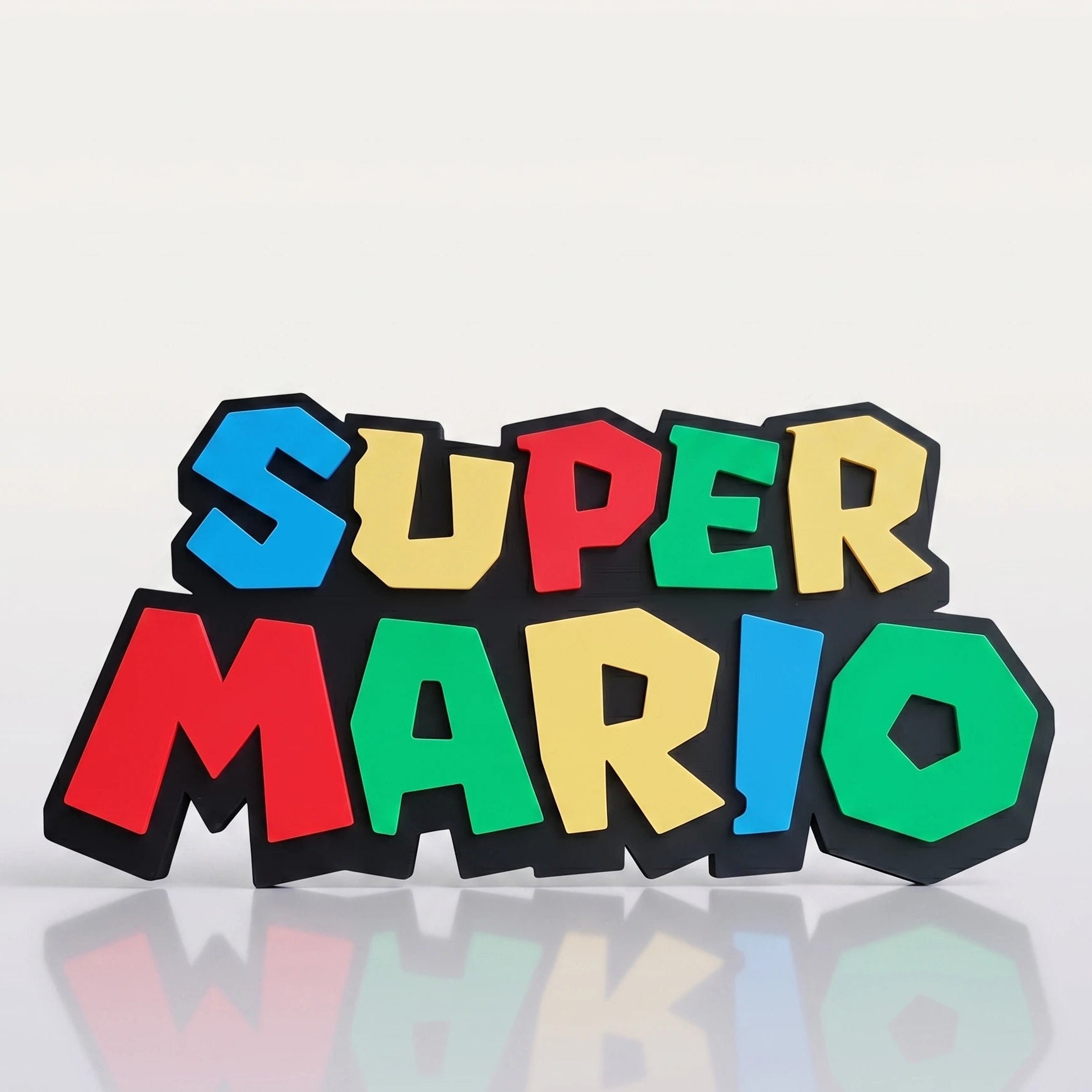 Plaque 3D Super Mario multicolore – Décoration gaming rétro - LampeGeek