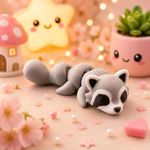 Rasco – Raton laveur articulé kawaii en impression 3D - LampeGeek