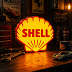 Lampe LED Shell Collector – Déco garage vintage & racing lumineuse LampeGeek