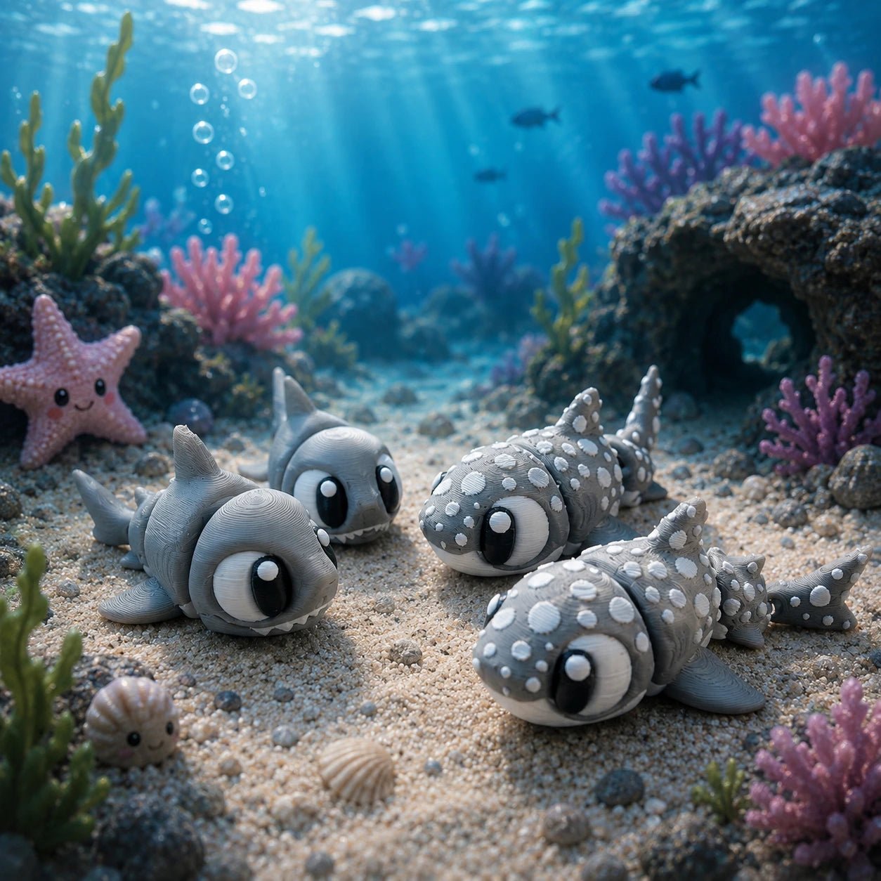 Shiro – Requin articulé kawaii - LampeGeek