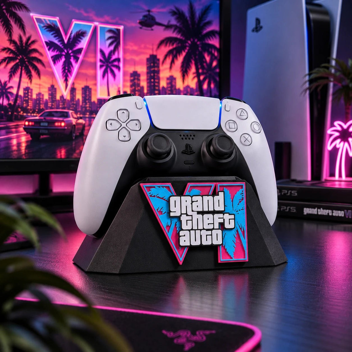 Support Manette PS5 GTA 6 – Logo GTA VI - LampeGeek