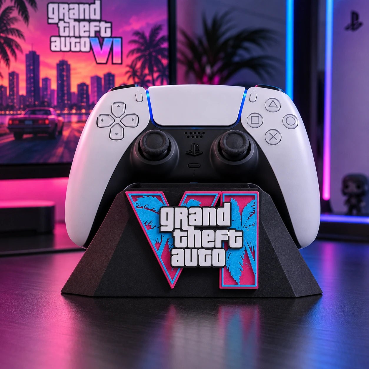 Support Manette PS5 GTA 6 – Logo GTA VI - LampeGeek